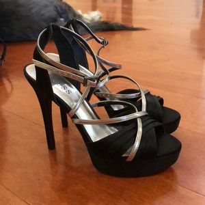 Guess black and silver high heels